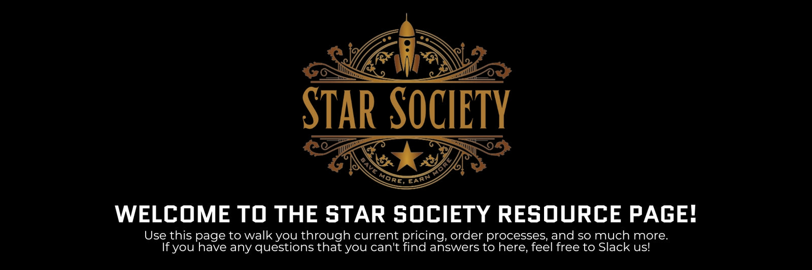 Star Society resource page banner featuring tools, pricing sheets, and QuickBooks resources for accounting partners